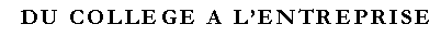 Zone de Texte:   DU COLLEGE A LENTREPRISE