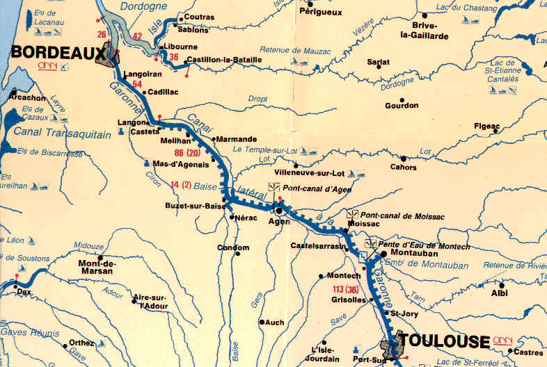 Voie navigable: canal latral  la Garonne