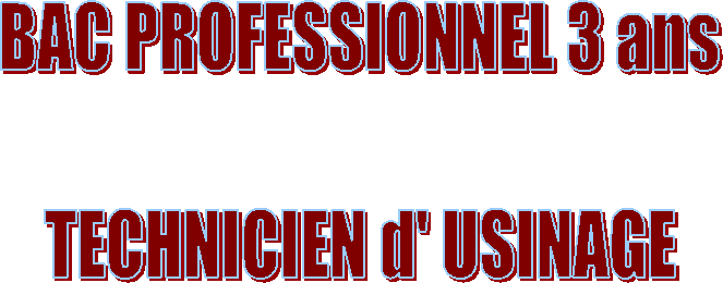 BAC PROFESSIONNEL 3 ans

TECHNICIEN d' USINAGE
