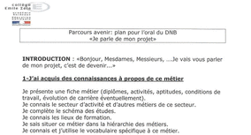 Exemple de Plan de Parcours Avenir