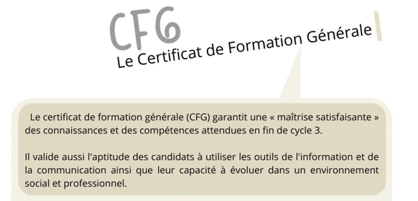 Le Certificat de Formation G�n�rale (CFG)