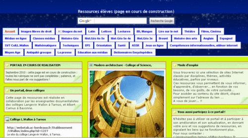 page de ressources ralise en collaboration par les enseignantes documentalistes des collges Langevin Wallon  Tarnos, et Albert Camus  Bayonne